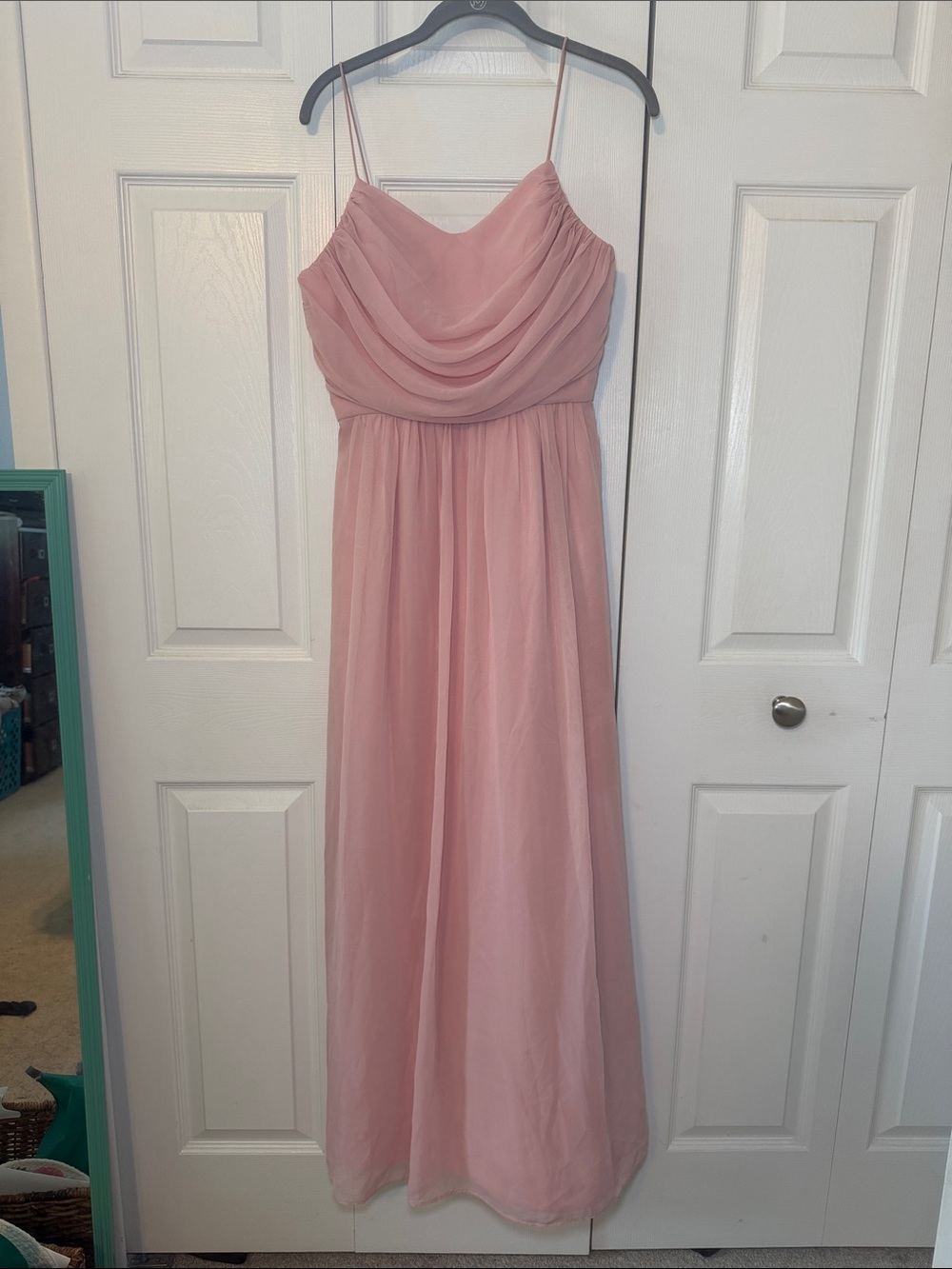 Weddington Way Dusty Rose Spaghetti Strap Chiffon Maxi Dress Formal Bridesmaid